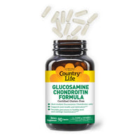 Thumbnail for Country Life Glucosamine Chondroitin 1500mg/1200mg - Supports Joint Health & Lubrication - Maintains Healthy Cartilage, Tendon, Joint Tissue - Gluten Free, Non-GMO - 90 Capsules - For Adults