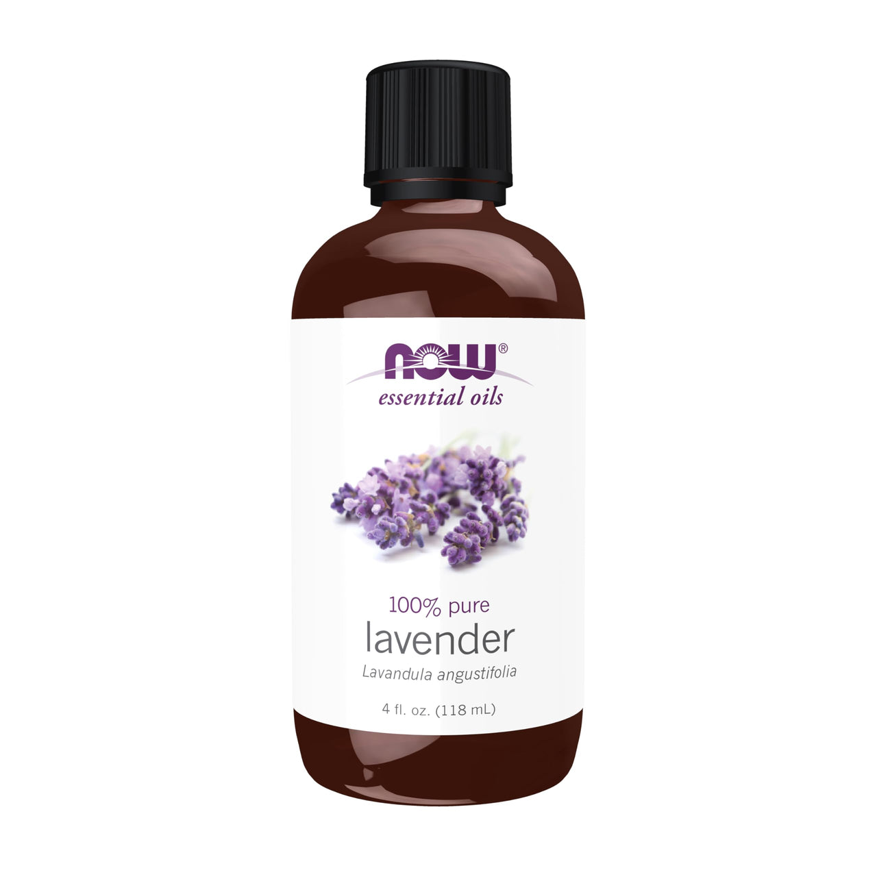 NOW Essential Oils, Lavender Oil, Soothing Aromatherapy Scent, Steam Distilled, 100% Pure, Vegan, Child Resistant Cap, 4-Ounce