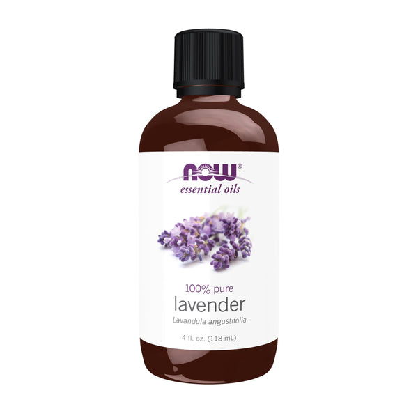 NOW Essential Oils, Lavender Oil, Soothing Aromatherapy Scent, Steam Distilled, 100% Pure, Vegan, Child Resistant Cap, 4-Ounce