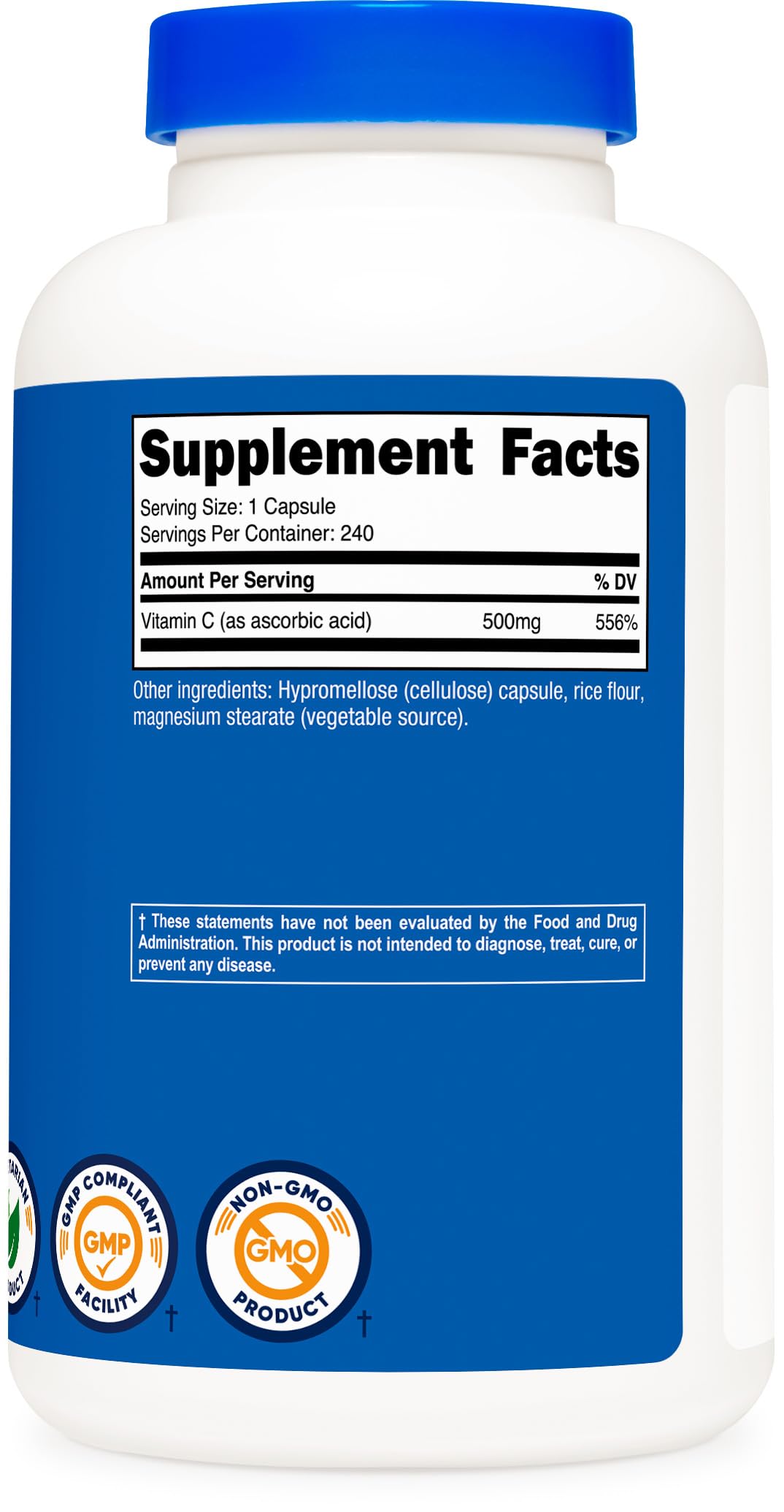 Nutricost Vitamin C 500mg, 240 Capsules, Vegetarian, Gluten Free & Non-GMO