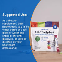 Thumbnail for Nutricost Electrolytes Complex, Variety Pack Flavored, 40 Stickpacks - Advanced Hydration Complex