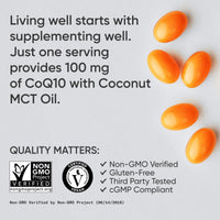 Thumbnail for Sports Research CoQ10 (100mg) Enhanced w/Coconut Oil & Bioperine (Black Pepper) for Better Absorption | Vegan Certified, Non-GMO Verified (120 Veggie Softgels)