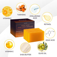 Thumbnail for VALITIC Kojic Acid Dark Spot Remover Soap Bars with Vitamin C, Retinol, Collagen, Turmeric - Original Japanese Complex Infused with Hyaluronic Acid, Vitamin E, Shea Butter, Castile Olive Oil (3 Pack)