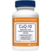 Thumbnail for The Vitamin Shoppe CoQ-10 100mg - Heart & Cellular Energy | Ubiquinone Coenzyme Q10 | 30 Softgels | Statin Support
