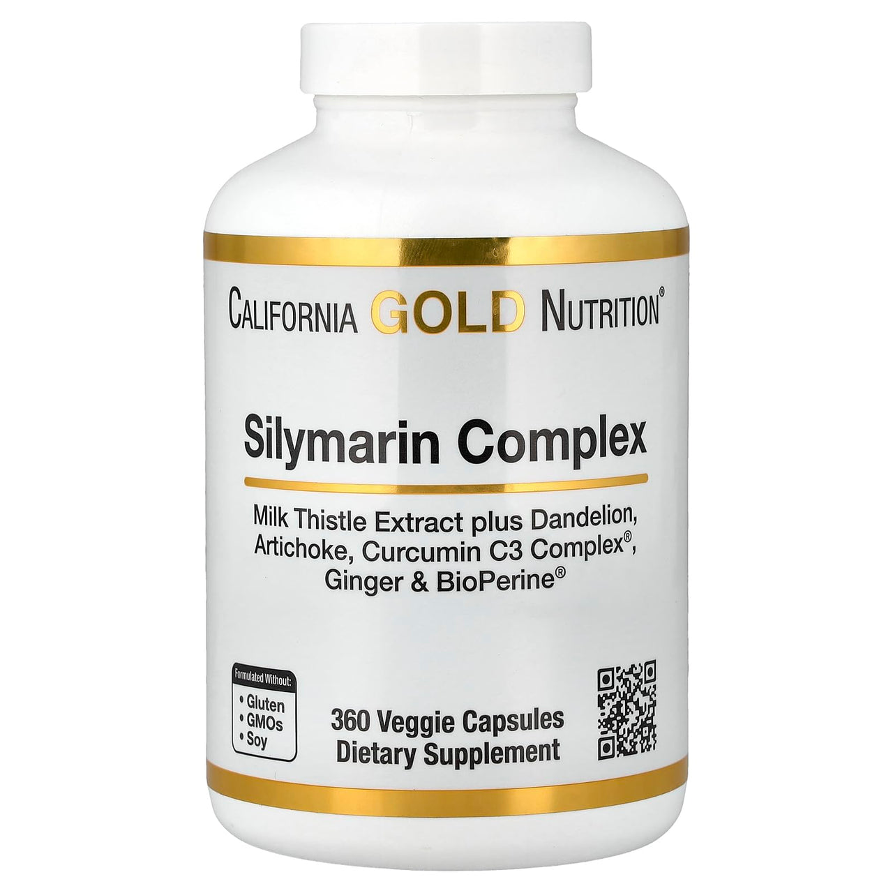 Silymarin Liver Health Complex, Milk Thistle Extract with Curcumin, Artichoke, Dandelion, Ginger, Black Pepper, Synergistic Liver Detox & Cleanse Support, 360 Veggie Capsules by California Gold
