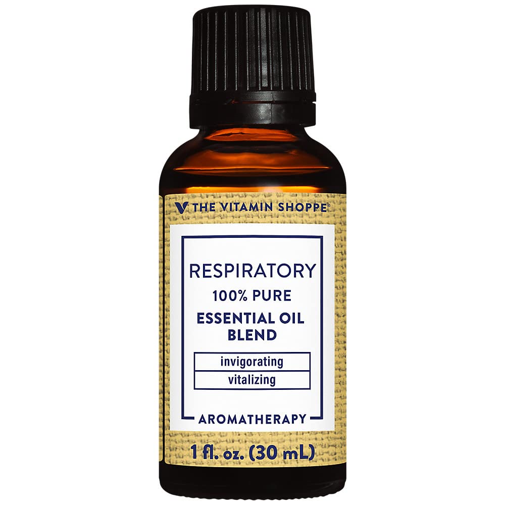 The Vitamin Shoppe Respiratory Essential Oil Blend - Clear Breathing Support | 100% Pure Therapeutic Grade | 1 oz | Eucalyptus Peppermint