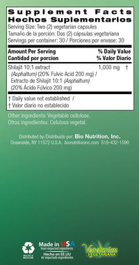 Thumbnail for Bio Nutrition Shilajit (Asphaltum), 60 Vegetarian Capsules (500 mg per Capsule)