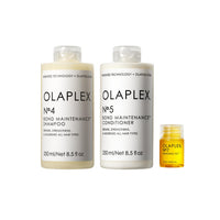 Thumbnail for Olaplex Wash and Shine Hair Kit: No. 4, 5, 7, Shampoo & Conditioner Set | Cleanse, Hydrate, & Control Frizz Up to 72 Hours | Bonding Oil for Shine & Protect | For Coily, Curly, Straight, and Wavy