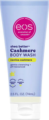 Thumbnail for eos Travel Vanilla Cashmere Body Wash- Travel Size Body Wash, Hydrating, Moisturizing, Toiletries, Mini, Shea Butter, 2.5 fl oz