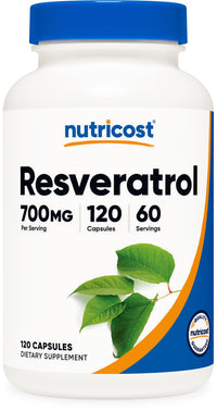 Thumbnail for Nutricost Resveratrol 700mg, 120 Capsules - Vegan, Gluten Free, Non-GMO