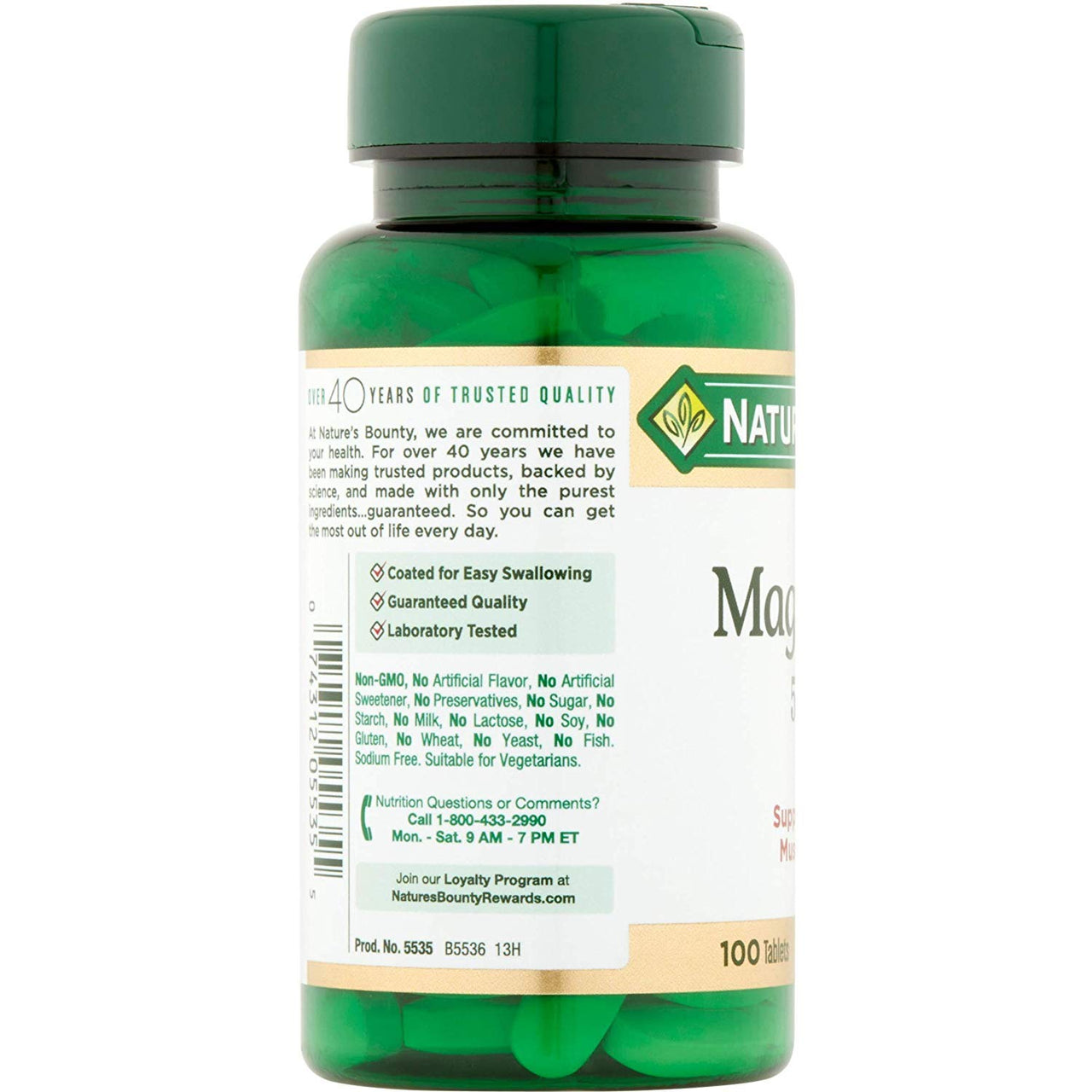 Nature's Bounty Magnesium 500 mg Tablets 100 ea (Pack of 4)