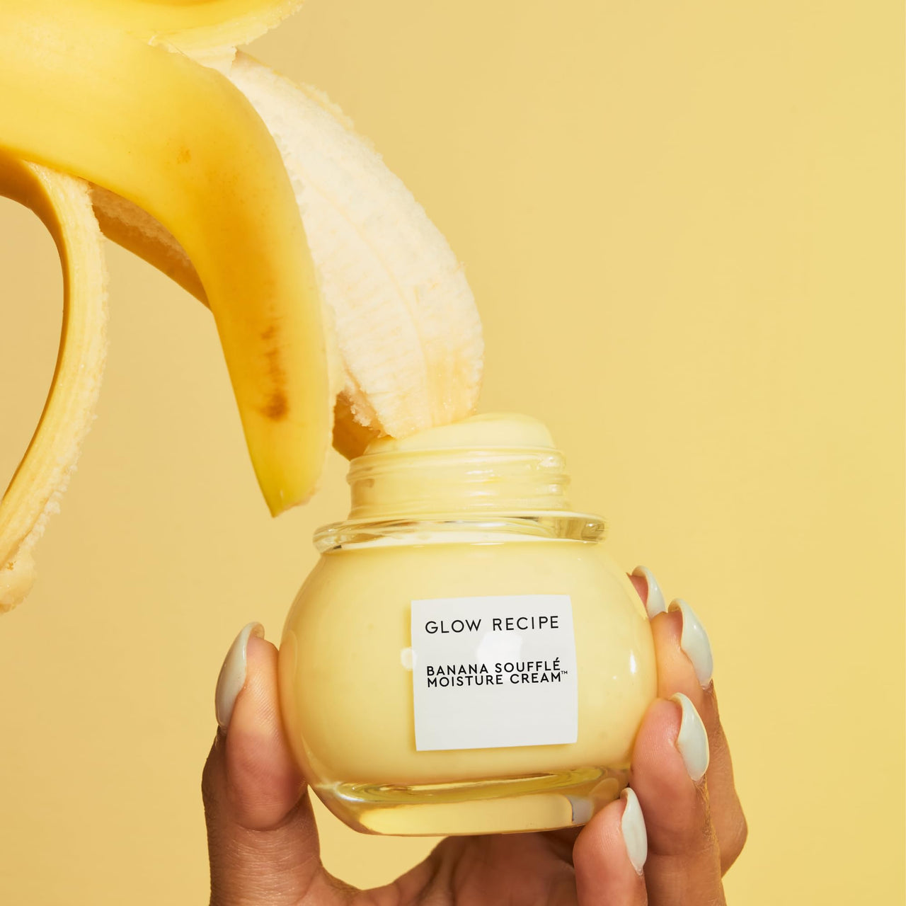 Glow Recipe Banana Souffle Moisturizer Face Cream - Lightweight Hydrating Moisturizer with Centella Asiatica & Turmeric to Soothe Redness & Improve Skin Barrier, Non-Comedogenic Korean Skin Care, 50ml