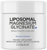 Thumbnail for Codeage Magnesium Glycinate Powder Supplement, 2-Month Supply, Bisglycinate Magnesium Chelate, Unflavored, Liposomal Delivery, Chelated Magnesium Powder Mineral, Non-GMO Vegan, 3 oz