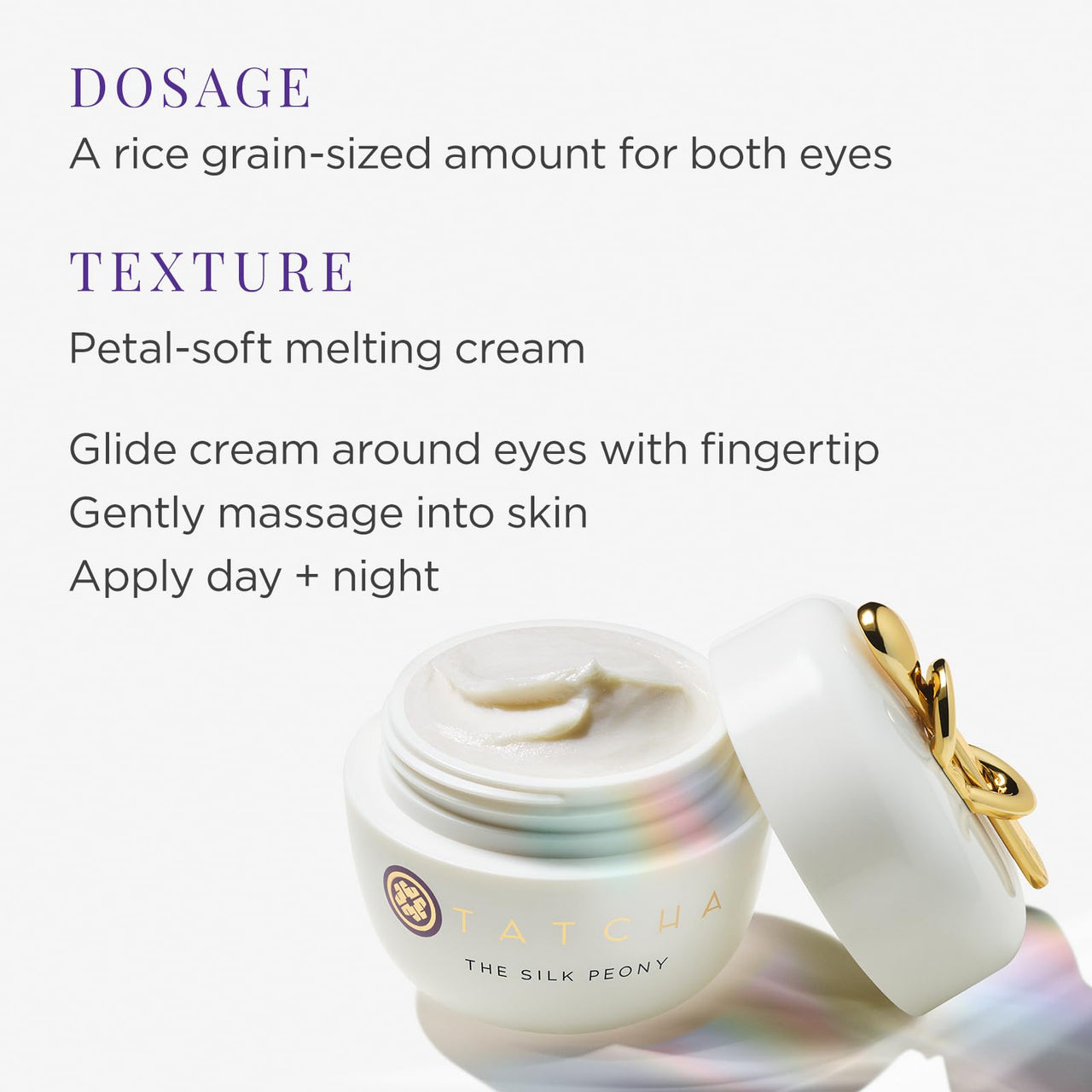 TATCHA The Silk Peony Melting Under Eye Cream | Hydration with Line-Smoothing Eye Cream for Wrinkles and Hydration | 15 ml / 0.5 oz