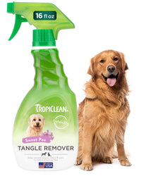 Thumbnail for TropiClean Dog Detangler Spray Dematting, Leave in Conditioner, Perfect for Doodles & All Coat Types, Sweet Refreshing Scent, Made in the USA, 16 oz.