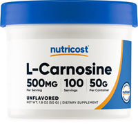 Thumbnail for Nutricost L-Carnosine Powder 50 Grams (100 Servings) - Non-GMO