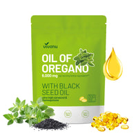 Thumbnail for VivoNu Oil of Oregano Capsules, Balanced Oil of Oregano with Black Seed Oil, Organic OreganoOil Softgels,Carvacrol,Thymoquinone, Non-GMO