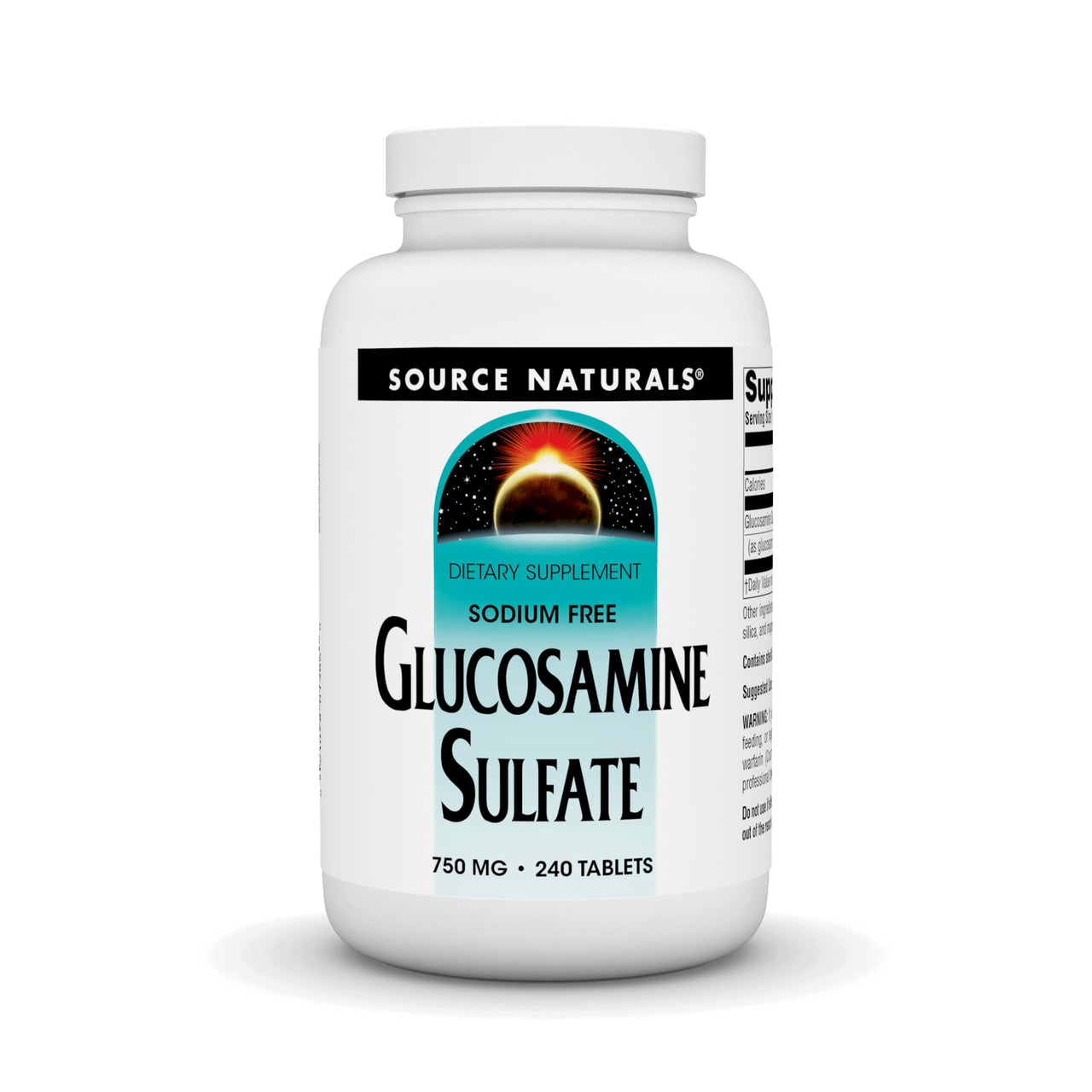 Source Naturals Glucosamine Sulfate, Sodium-Free 750 mg for Joint Support - 240 Tablets
