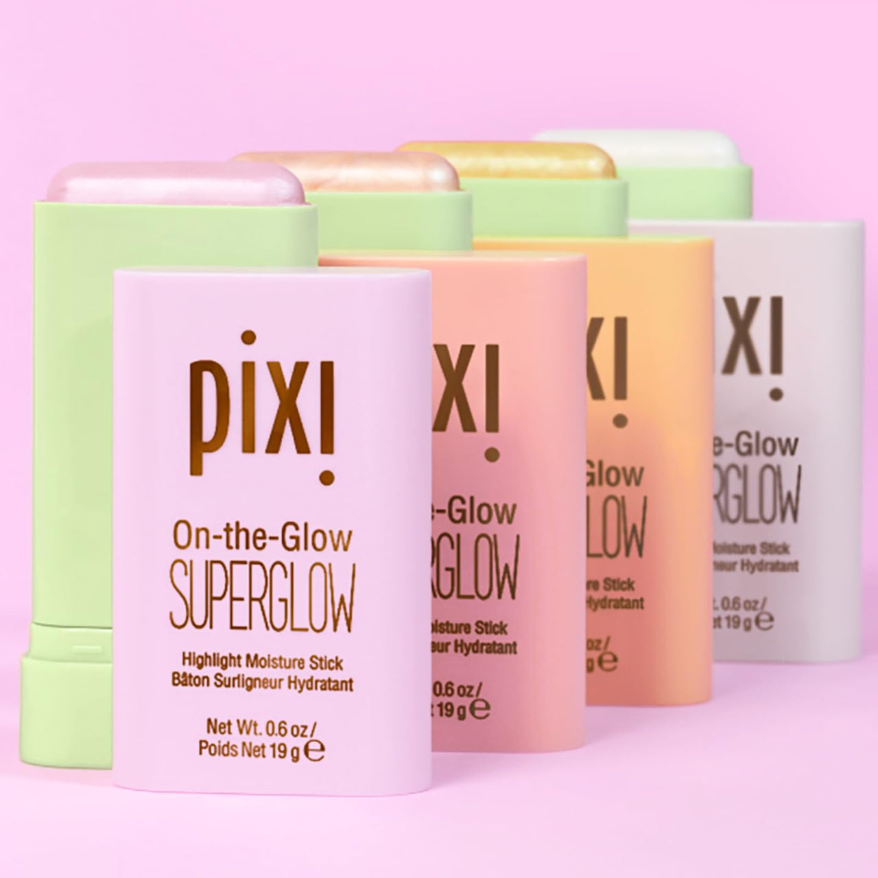 Pixi On-the-Glow SuperGlow | Shade PetalDew | Hydrating Highlighter Stick with Ginseng, Aloe Vera & Fruit Extracts | For Cheeks & Brow Bones | 19g / 0.6oz | Paraben-Free Luminous Natural Highlight