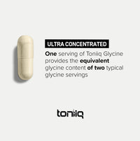 Thumbnail for Toniiq 1300mg Glycine Supplements - 4 Month Supply - Min. 98.5%+ Tested Purity - Ultra High Strength and Bioavailable Glycine Powder Supplement - 240 Vegetarian Glycine Capsules - 120 Servings