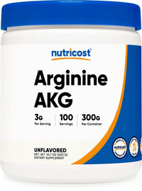 Thumbnail for Nutricost Arginine AKG Powder 300 Grams (AAKG) - 3G Per Serving & 100 Servings - Pure Arginine Alpha Ketoglutarate