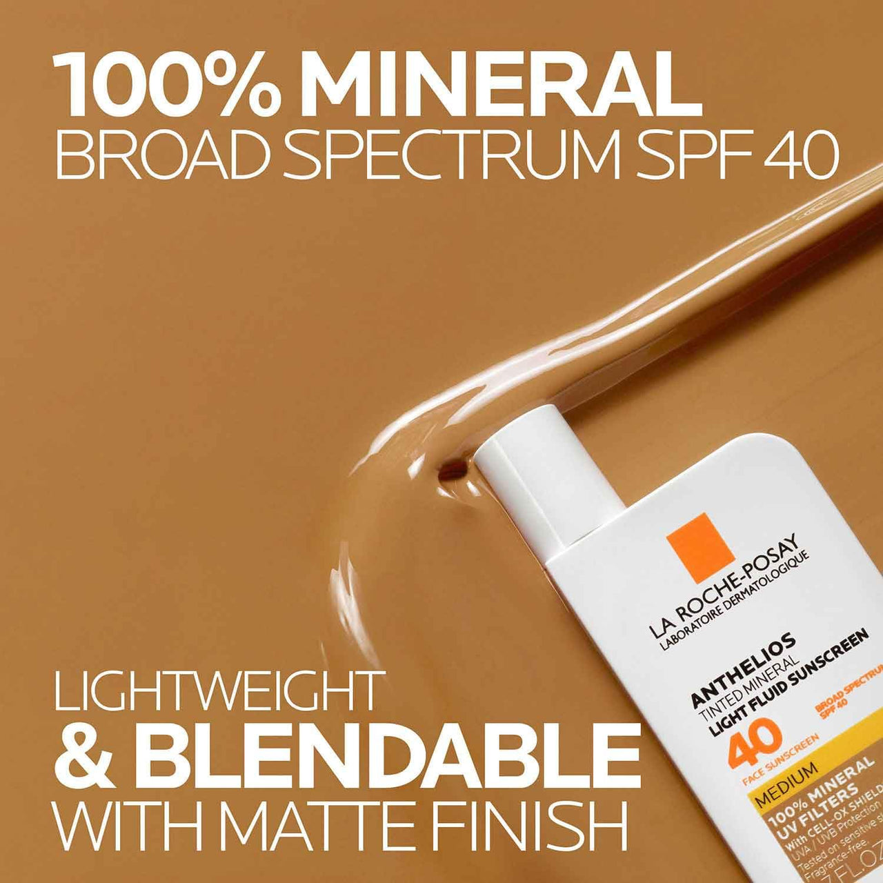 La Roche-Posay Anthelios Tinted Sunscreen SPF 40, Broad Spectrum SPF + Antioxidants, Titanium Dioxide & Zinc Oxide Sunscreen, 4 Flexible Shades With No White Cast, Oil Free & Oxybenzone Free