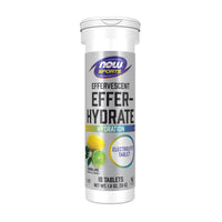 Thumbnail for NOW Foods Sports Nutrition, Effervescent Effer-Hydrate, Electrolyte Supplement, Recovery*, Lemon Lime, 10 Tablets