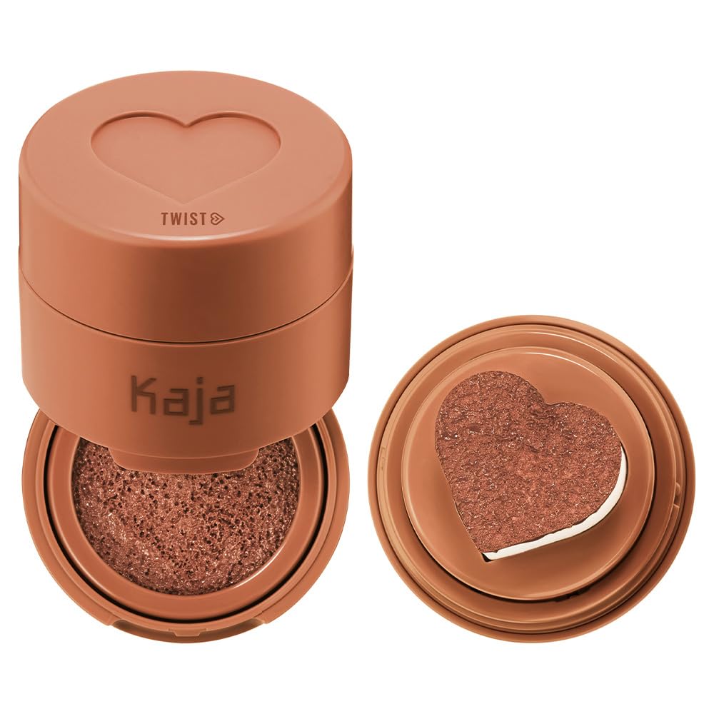 KAJA Blusher - Cheeky Stamp 07 Spicy | Kbeauty, Cute Makeup, Buildable & Blendable Shade with Heart-shaped Applicator, Sunkissed Finish, Travel size, Hygienic, Portable, Korean Makeup, 0.17 Oz