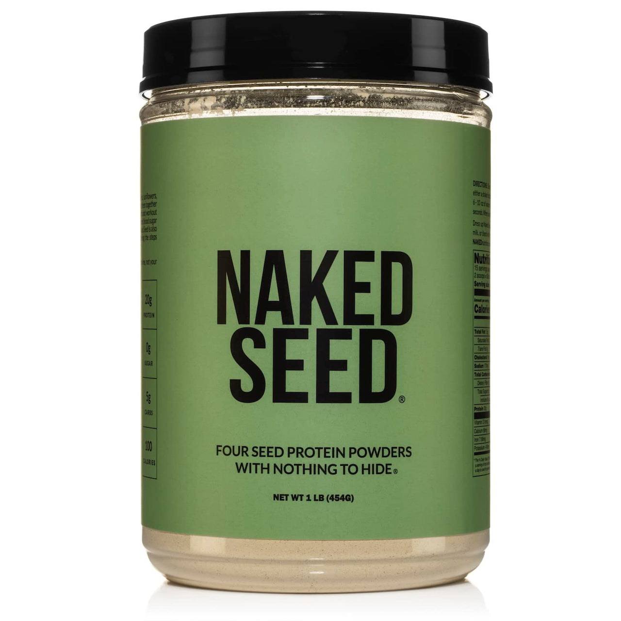 Naked Seed - 4 Seed Protein Powder, Only 4 Ingredients - Chia, Watermelon, Sunflower and Pumpkin Seed - Gluten-Free, Soy Free, Vegan, No Gmos, No Artificial Sweeteners - 15 Servings