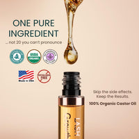 Thumbnail for USDA Organic Castor Oil Lash Serum - Premium All Natural Cold Pressed Castor Oil Eyelash Growth Serum with Mascara Tube - Eyelash Treatment and Conditioner - For Thicker and Fuller Lashes