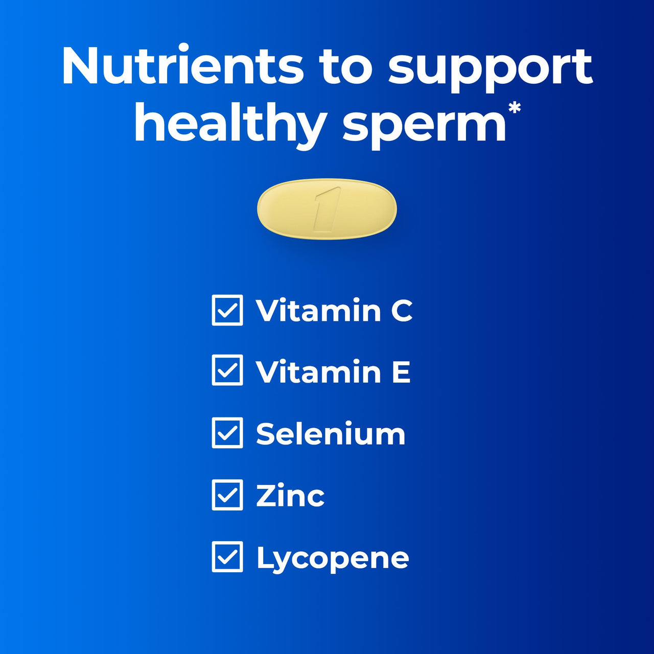 One A Day Men's Pre-Conception Health Multivitamin to Support Healthy Sperm, Supplement for Men with Vitamin C, Vitamin E, Selenium, Zinc, and Lycopene, 30 Count