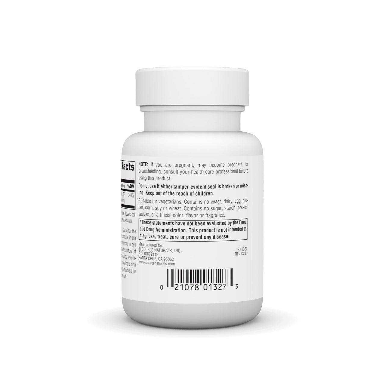 Source Naturals Folic Acid 800 Mcg Tablet, 200 Count