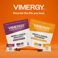 Thumbnail for Vimergy NutriDense Fruitylicious Turmeric + Ginger Chewables (300mg Turmeric Extract, 22mg Silica, 10mg Ginger per Serving) Vegan, No Artificial Sweeteners, Mobility Support, 30 Servings (60 Count)
