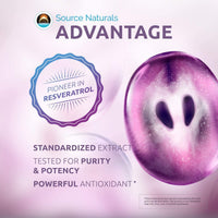 Thumbnail for Source Naturals Resveratrol 100, for Heart and Healthy Aging* 100 mg - 120 Vegetarian Capsules