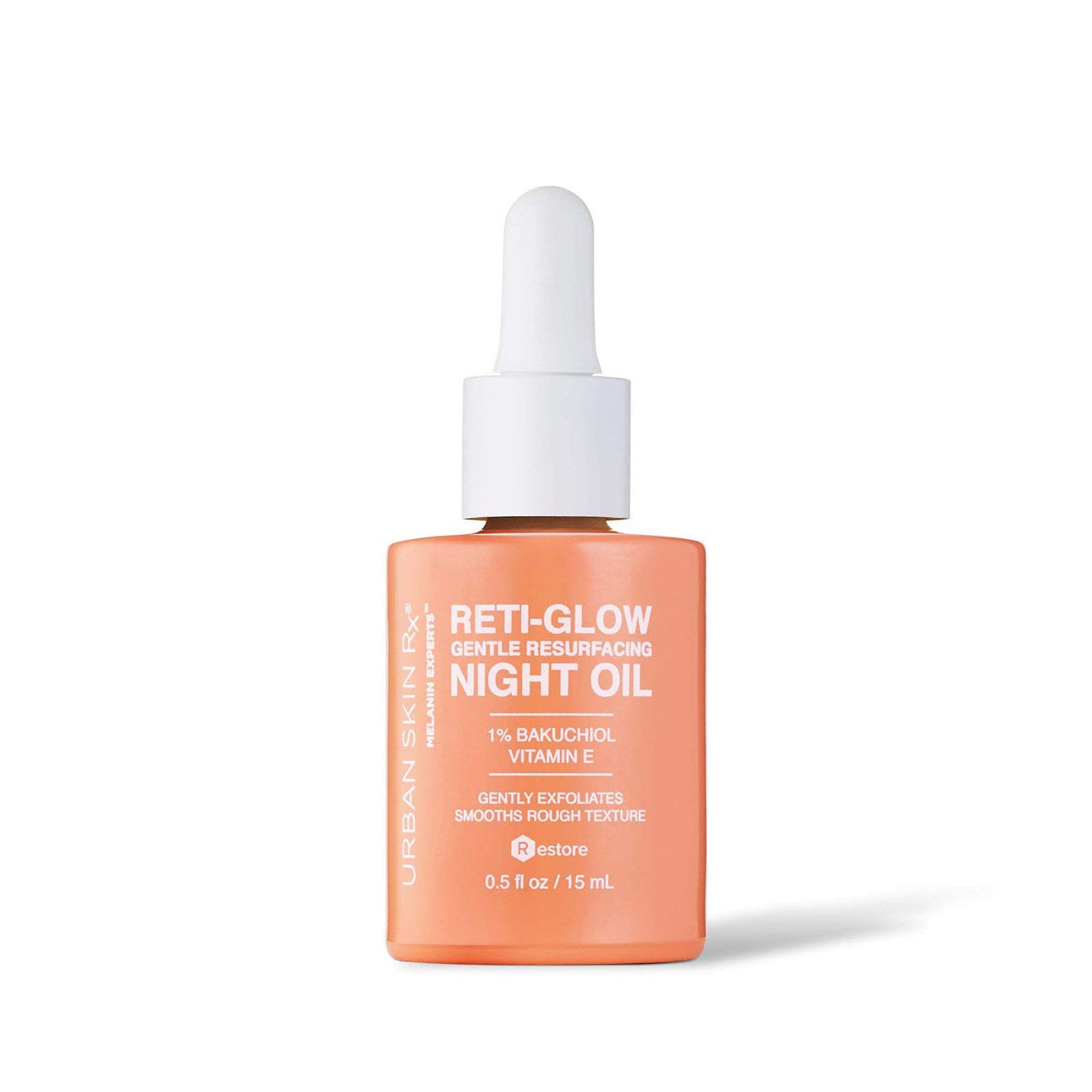 Urban Skin Rx, Reti-Glow Gentle Resurfacing Night Facial Oil, Promotes Moisture Retention, Exfoliates, Smooths Rough Texture, & Brightens Dullness with Retinol Alternative Bakuchiol Vitamin E, 0.5 Oz