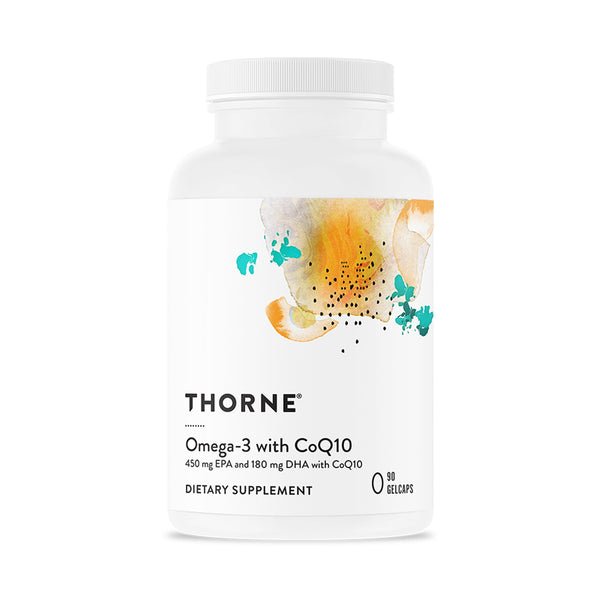 THORNE - Omega-3 with CoQ10 - Omega-3 Fatty Acids Supplement with CoQ10 - EPA and DHA - 90 Gelcaps