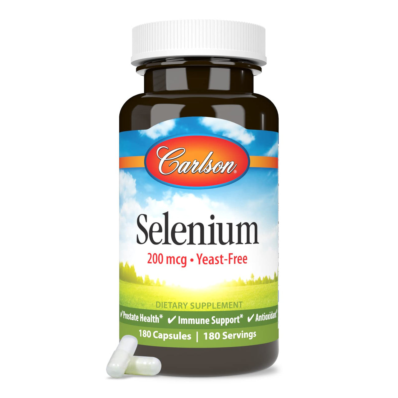 Carlson - Selenium, 200 mcg Yeast-Free, Prostate Health & Immune Support, Antioxidant, 180 capsules