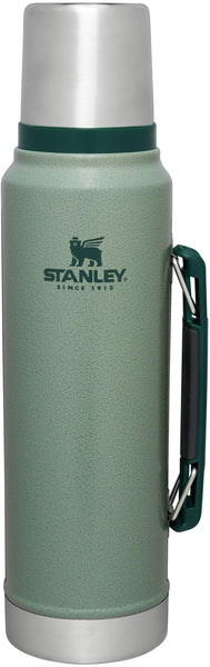 Stanley Classic Legendary Vacuum Bottle 1.1 qt | Wide Mouth with Leakproof Cup Lid | Keep Drinks Hot or Cold | Packable for Travel | Insulated Stainless Steel Thermos | BPA-Free | Hammertone Green