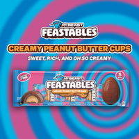 Thumbnail for MrBeast Feastables Creamy Peanut Butter Eggs, Easter Limited Edition, 5 Count, Milk Chocolate with Peanut Butter Filling, 1.24oz Each