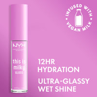 Thumbnail for NYX PROFESSIONAL MAKEUP This Is Milky Gloss, Vegan Lip Gloss, 12 Hour Hydration - Lilac Splash (Sheer Baby Purple)