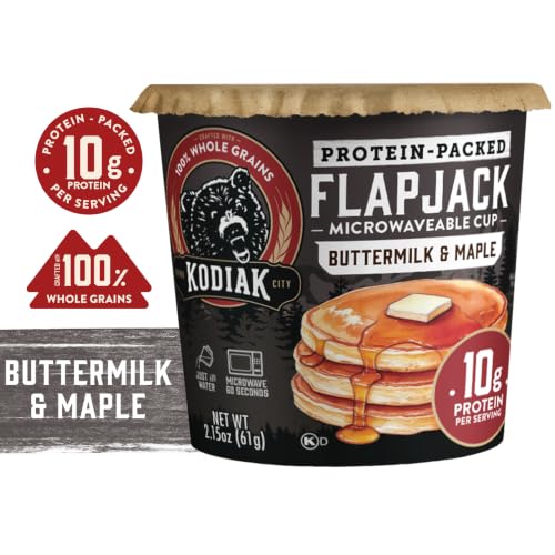 Image 4 of KODIAK CAKES Instant Pancake & Flapjack Cups, Buttermilk & Maple, High Protein, 100% Whole Grains, Pack of 12