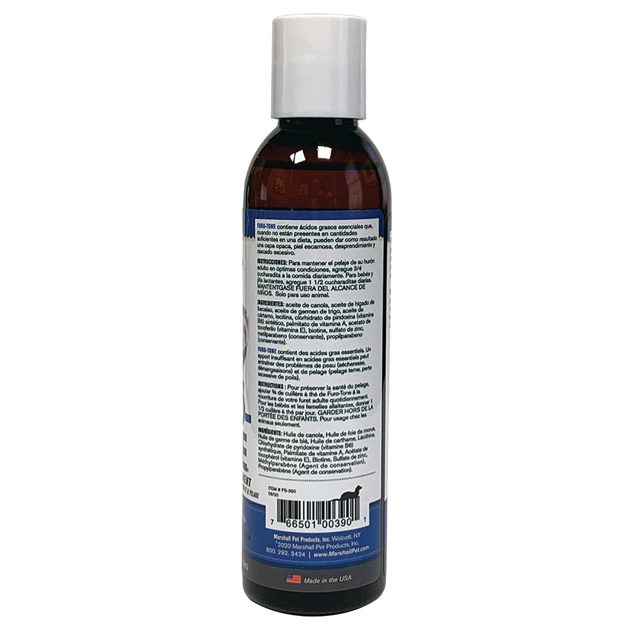 Marshall Pet Products Natural Furo-Tone Pet Pharmaceutical Grade Skin & Coat Liquid Supplement with Fatty Acids and Vitamins, for Ferrets, 6 oz