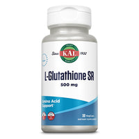 Thumbnail for KAL L-Glutathione SR, Reduced Glutathione Supplement, High Absorption Antioxidant Supplement, Lab Verified, 30 Servings, 30 VegCaps