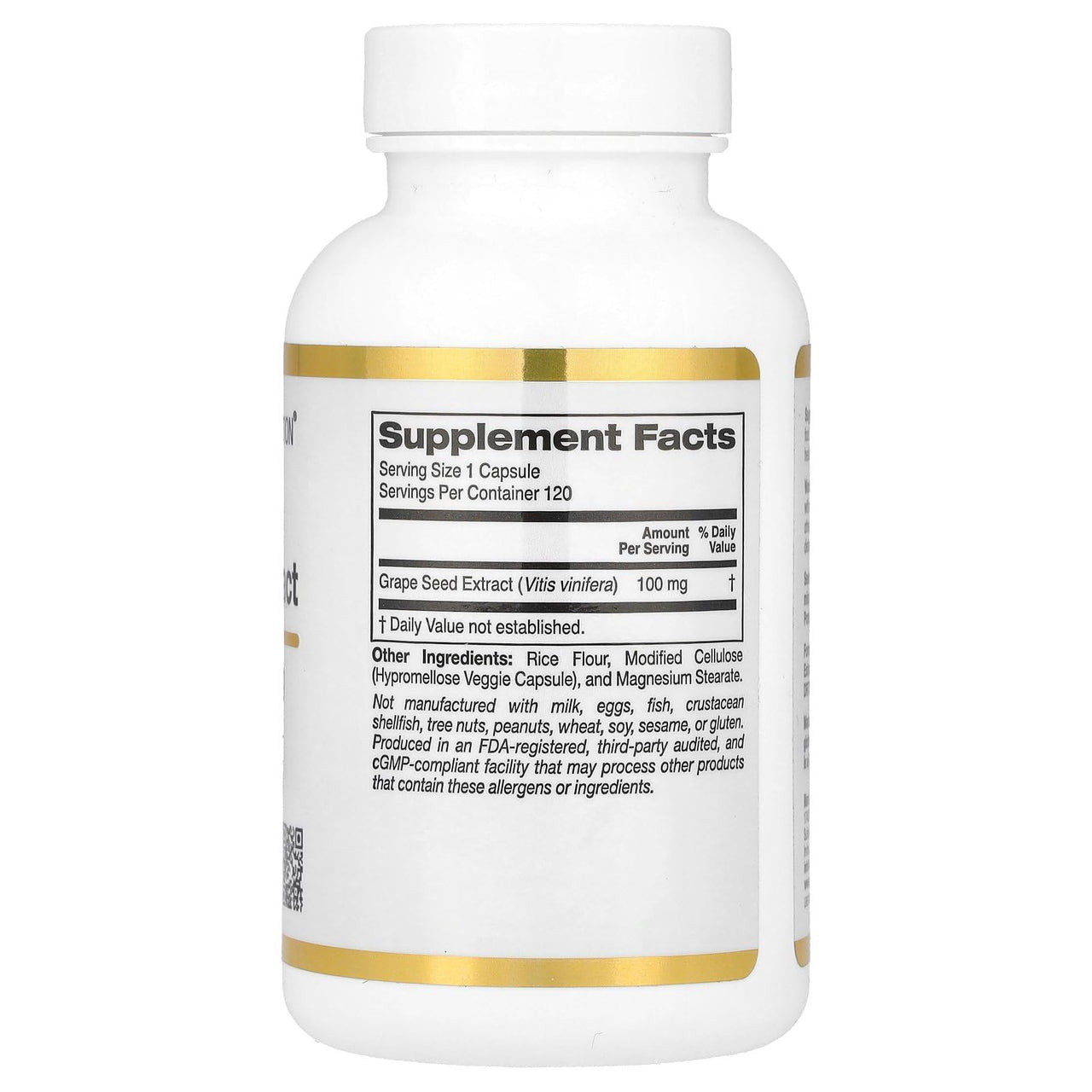 California Gold Nutrition French Grape Seed Extract, Vitaflavan®, 100 mg, 120 Veggie Capsules