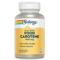 Thumbnail for SOLARAY Food Carotene 7500mcg (25000 IU) - Beta Carotene Vitamin A Supplement - Wellness and Immune Support Supplement, Potent Eye Vitamins and Skin Food, Plant Sourced, 60-Day Guarantee, 200 Softgels