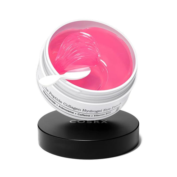 COSRX Pink Peptides Collagen Hydrogel Eye Patch for Puffy Eyes and Dark Circles, Under Eye Mask, 60 Under Eye Patches, Korean Skin Care