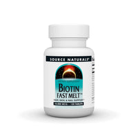 Thumbnail for Source Naturals Biotin Fast Melt, Hair Skin and Nail Support*, 10,000 mcg per Serving- 120 Tablets
