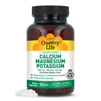 Thumbnail for Country Life Target Mins - Calcium Magnesium Potassium, 500mg/500mg/99mg per 2 Tablets - 90 Tablets