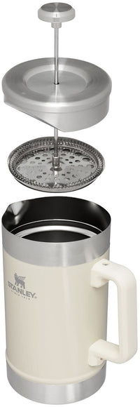 Thumbnail for STANLEY Classic Stay-Hot French Press Coffee Maker 48 oz | 5 Minute Brew, 4 Hours Hot | Mesh Filter for Coffee Grounds | Insulated Stainless Steel French Press | BPA-Free | Cream Gloss