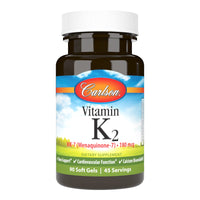 Thumbnail for Carlson - Vitamin K2 MK-7 (Menaquinone), 180 mcg, Bone Support, Calcium Bioavailability, K2 Vitamin, Vitamin K-2, 90 Softgels